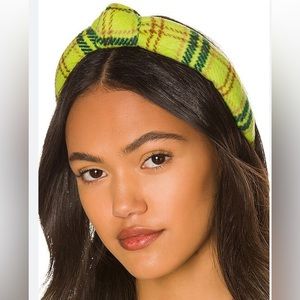 Lele Sadoughi Lemon Plaid Knotted Headband